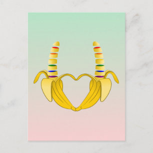 Carte Postale Coeur de la liberté du Gay pride de banane