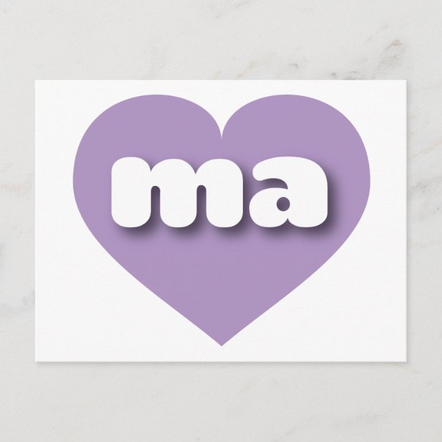 Carte Postale Coeur de lavande du Massachusetts - I love ma (Devant)
