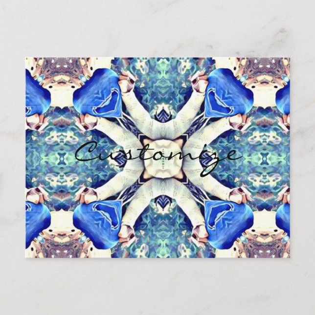 Carte Postale Coeur de mandala bleu Thunder_Cove (Devant)