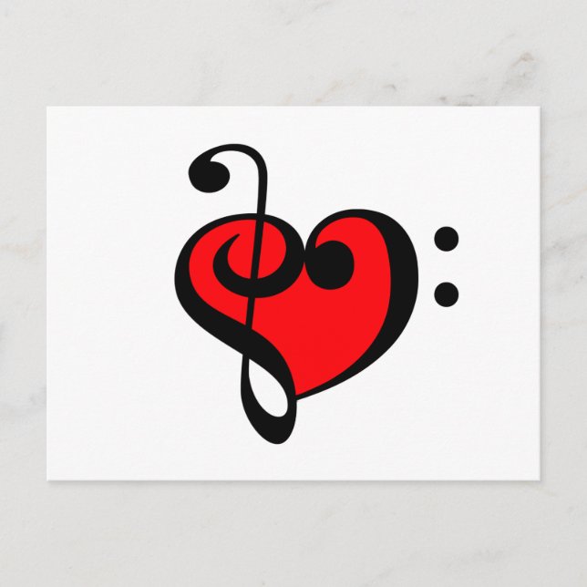 Carte Postale Coeur de musique (Devant)