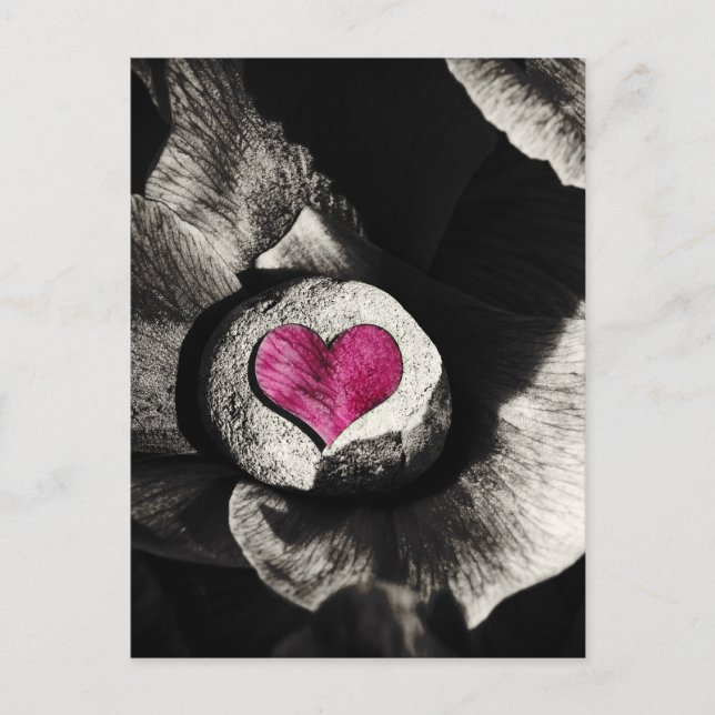 Carte Postale Coeur de Pierre & Peony Flower (Devant)