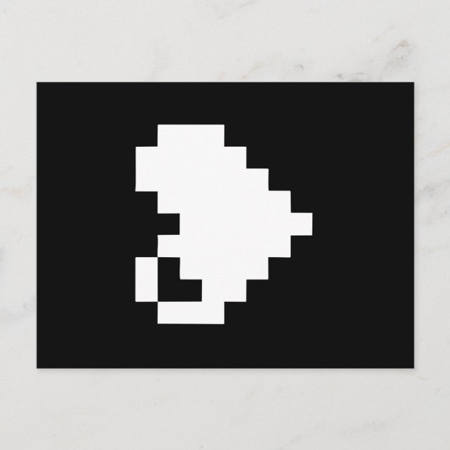 Carte Postale Coeur de pixel 8 bits (Devant)