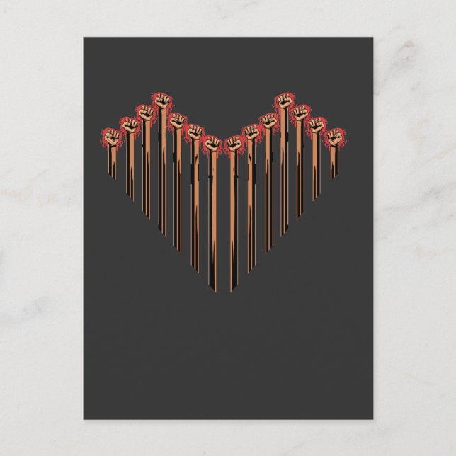 Carte Postale Coeur de soutien aux droits de la personne de main (Devant)