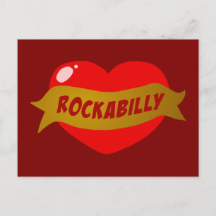 Carte Postale Coeur de tatouage Rockabilly