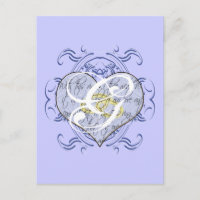 Cœur de vœu de mariage monogramme