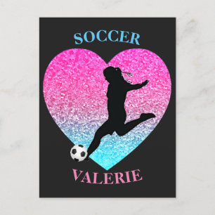 Carte Postale Coeur des filles de football