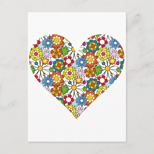 Carte Postale Coeur des fleurs (Devant)