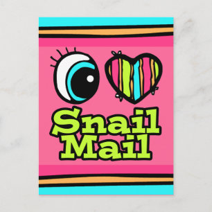 Carte Postale Coeur des yeux brillants J'aime l'escargot Mail