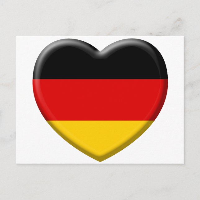 Carte Postale Coeur drapeau Allemand j'aime l'Allemagne (Devant)