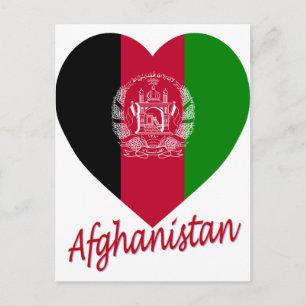 Carte Postale Coeur du drapeau afghan