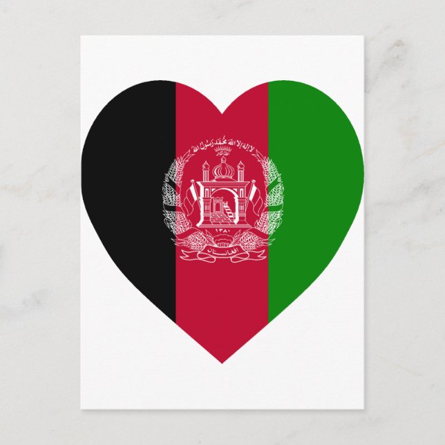 Carte Postale Coeur du drapeau afghan (Devant)