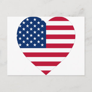 Carte Postale Coeur du drapeau américain