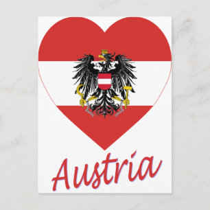 Carte Postale Coeur du drapeau autrichien
