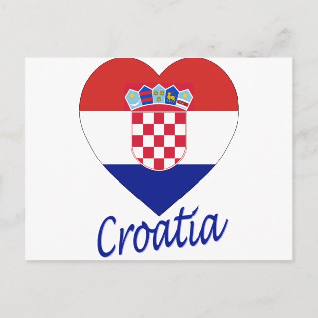 Carte Postale Coeur du drapeau croate (Devant)