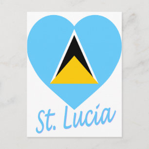 Carte Postale Coeur du drapeau de Sainte-Lucie