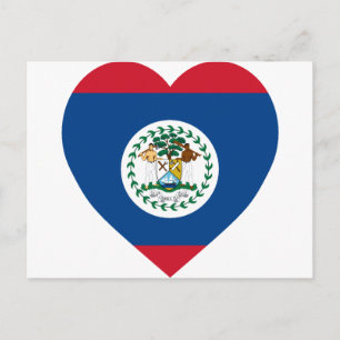 Carte Postale Coeur du drapeau du Belize