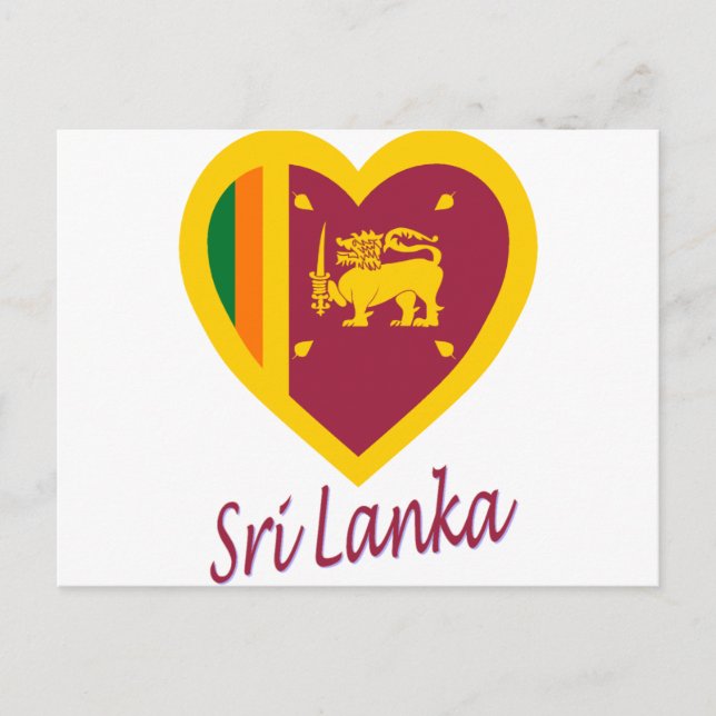 Carte Postale Coeur du drapeau du Sri Lanka (Devant)