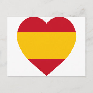 Carte Postale Coeur du drapeau espagnol