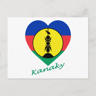 Carte Postale Coeur du drapeau kanaky