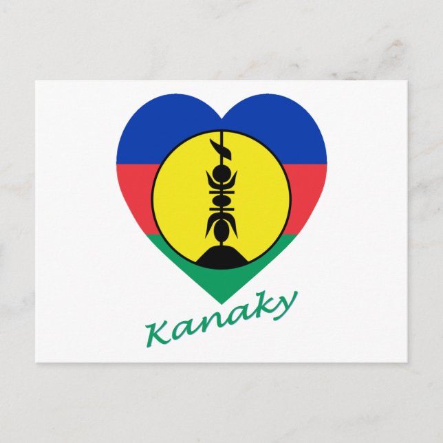 Carte Postale Coeur du drapeau kanaky (Devant)