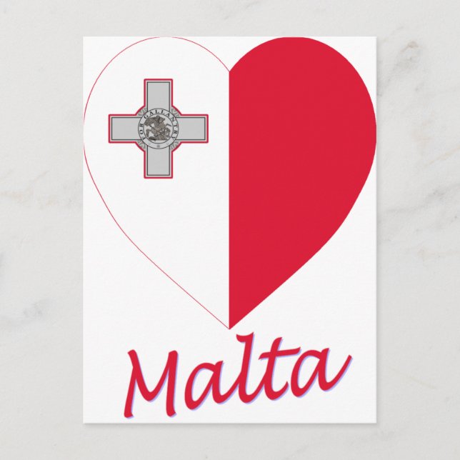 Carte Postale Coeur du drapeau maltais (Devant)