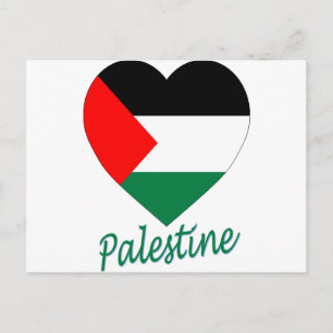 Carte Postale Coeur du drapeau palestinien