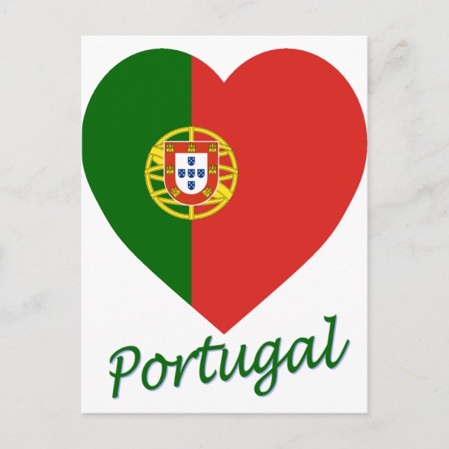 Carte Postale Coeur du drapeau portugais (Devant)
