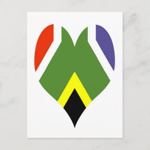 Carte Postale Coeur du drapeau sud-africain - Bokke