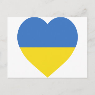 Carte Postale Coeur du drapeau ukrainien