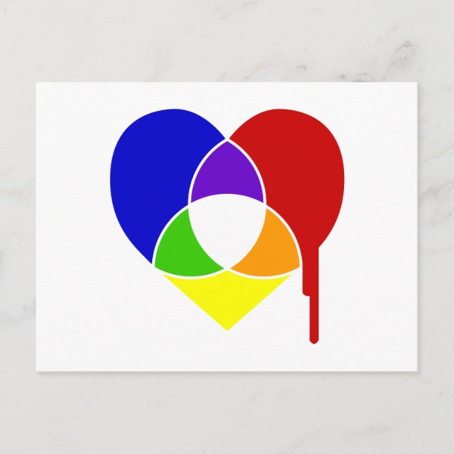 Carte Postale coeur du graphique couleur (Devant)