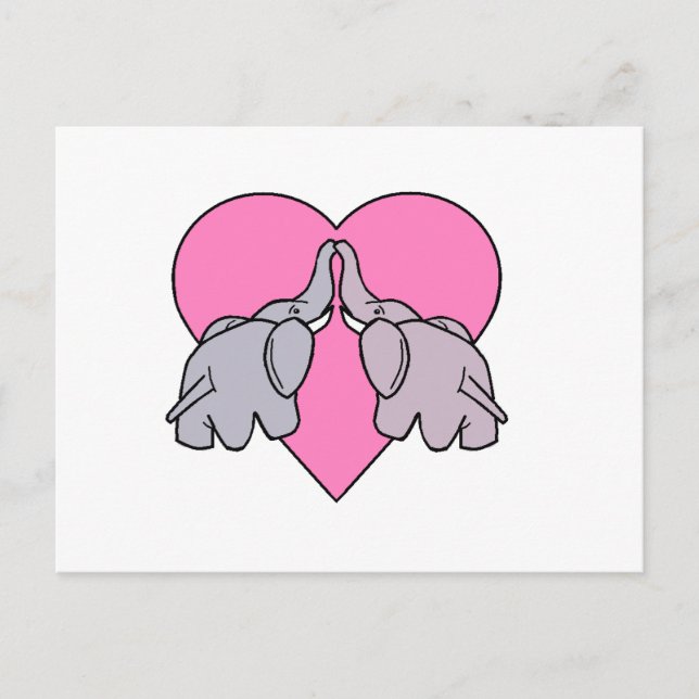 Carte Postale Coeur éléphant (Devant)