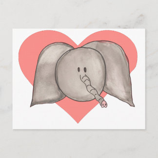 Carte Postale Coeur éléphant