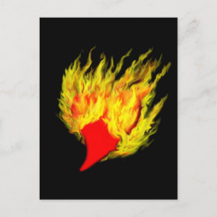 Carte Postale Coeur en flammes