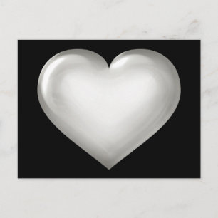 Carte Postale Coeur en verre argenté