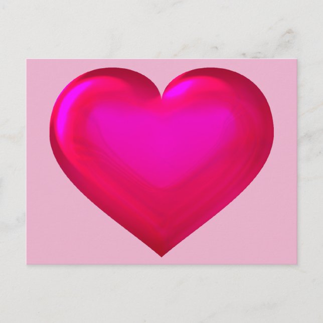 Carte Postale Coeur en verre rose (Devant)