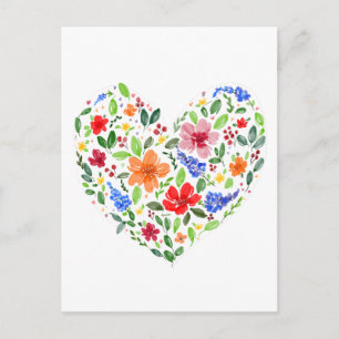 Carte Postale Coeur floral