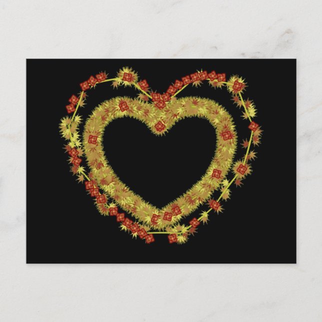 Carte Postale Coeur floral décoratif (Devant)
