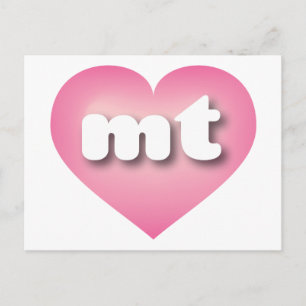 Carte Postale Coeur fondu rose du Montana - I love mt