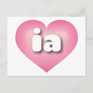 Carte Postale Coeur fondu rose Iowa - I love ia
