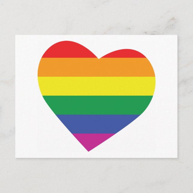 Carte Postale Coeur gay pride (Devant)