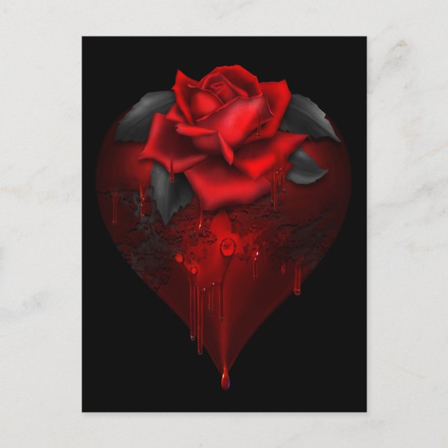 Carte Postale Coeur gothique (Devant)