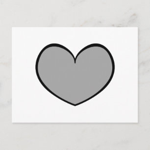 Carte postale Coeur gris simple 0001
