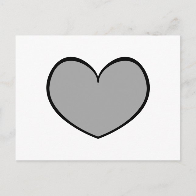 Carte postale Coeur gris simple 0001 (Devant)