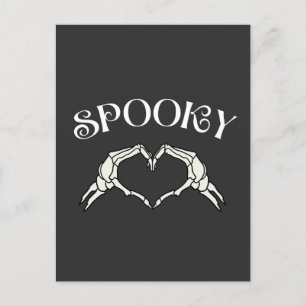 Carte Postale Coeur main squelette éffrayant - Unique Halloween