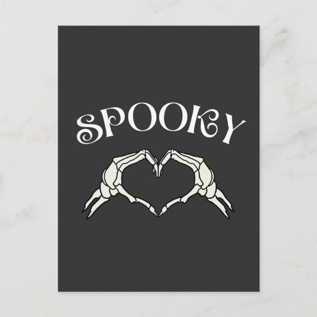 Carte Postale Coeur main squelette éffrayant - Unique Halloween  (Devant)