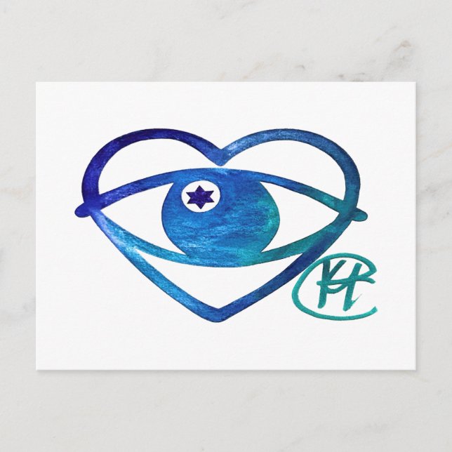 Carte Postale Coeur Mal Oeil Pop Art (Devant)