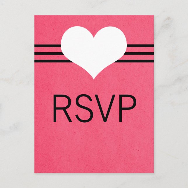 Carte postale Coeur moderne RSVP, rose (Devant)