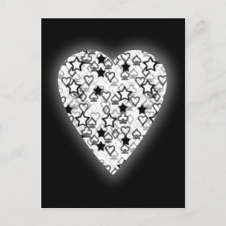 Carte Postale Coeur noir et blanc. Conception Cardiaque À Motifs