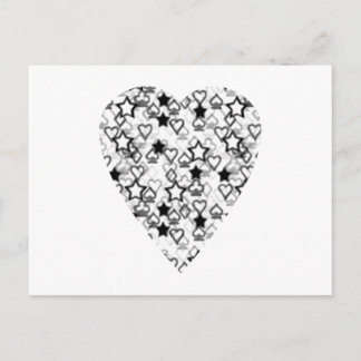 Carte Postale Coeur noir et blanc. Conception Cardiaque À Motifs