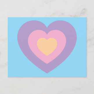 Carte Postale coeur pastel